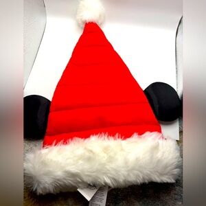 New Disney Parks Mickey Mouse Ears Christmas Quilted Santa Hat